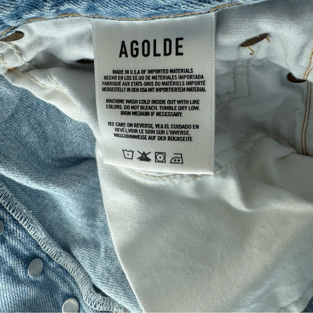 Agolde Riley Crop High Rise Distressed Jeans size 27 - Picture 11 of 12